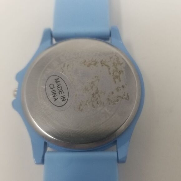 Narmi Blue Rubber Strap & Face Gemmed Bezel Easy To Read Numbers Women's Watch - Picture 4 of 12